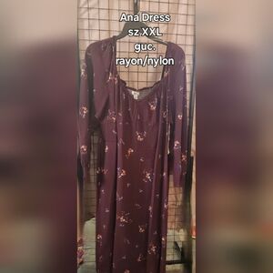 a.n.a Brown and Blue Long Sleeve Sundress